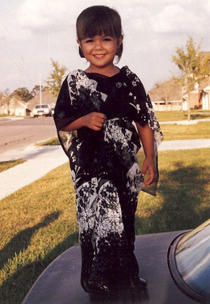 Ari Afsar, 3, in a Bengali dress.